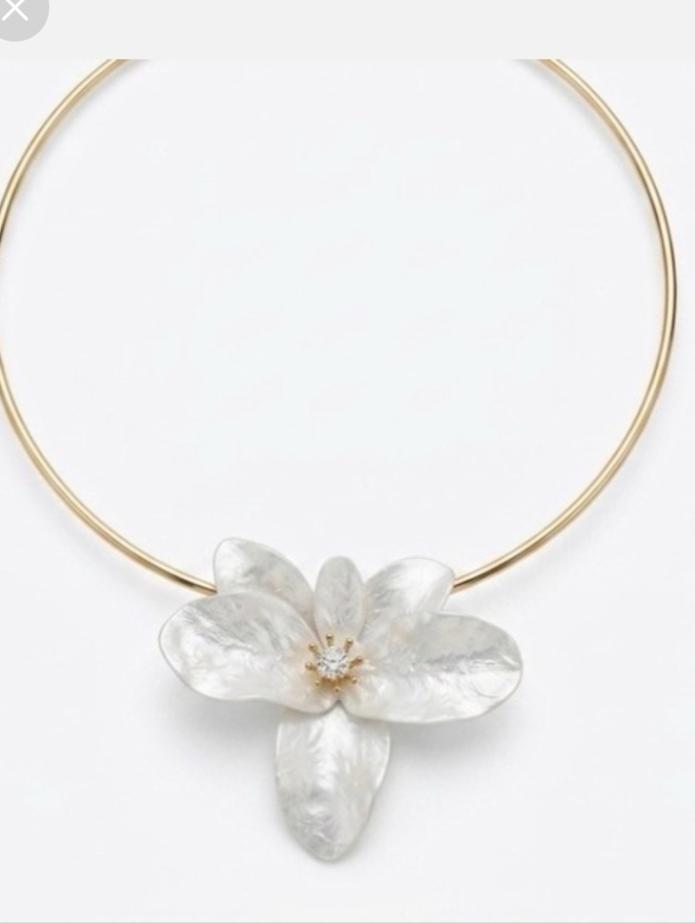 🤍▪️Piper K▪️ Cubic Zorconia Elegant White Flower Collar Choker  Orchid Necklace